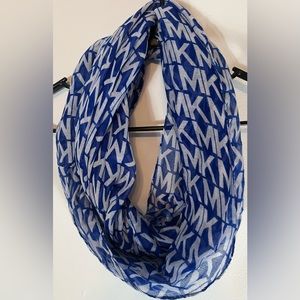 MK blue infinity scarf size 30x70 100% polyester wrap scarf